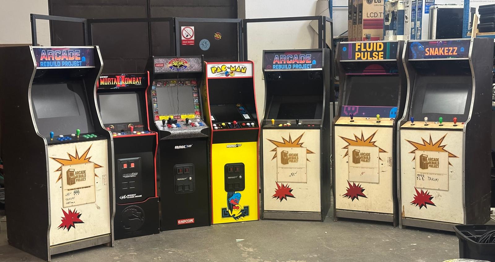 Arcade machines ready for an event entertainment zone
